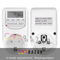 Digitális kapcsolóóra, időzítő - programozható