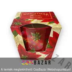 Illatgyertya, illatmécses üvegben Christmas flower - Warm red