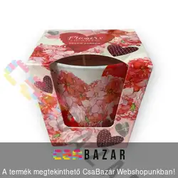 Illatgyertya, illatmécses üvegben Flowers hearts