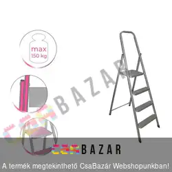 Háztartási fém létra 4 fokos
