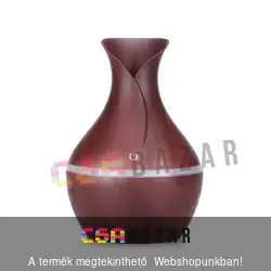 Fa hatású aromaterápiás párologtató, ultrahangos párásító és illatosító barna - váza forma (130 ml)