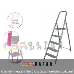 Háztartási fém létra 5 fokos