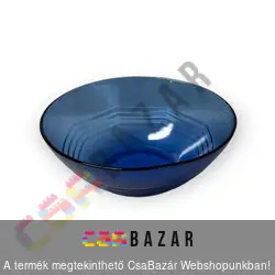 Üveg salátás tálka 12,5 cm - kék