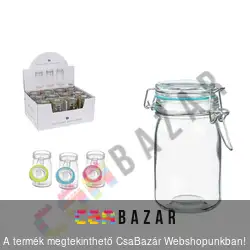 Csatos tárolóüveg, üveg fűszertartó 250 ml