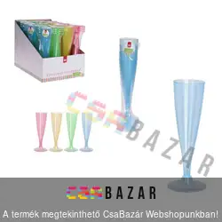 Műanyag pezsgőspohár 4 db / csomag - színes