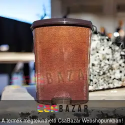 Pedálos szemetes kuka 20 L - bőrhatású mintával