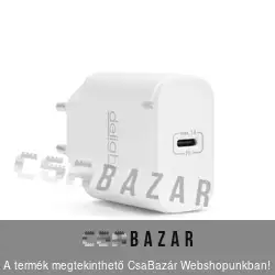 Hálózati adapter Type-C 20 watt - gyorstöltő - fehér
