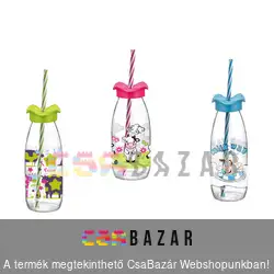 Üveg szívószállal 500 ml