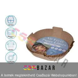 Air fryer, forrólevegős sütőpapír négyzet füllel - 20 x 20 cm - 50 db