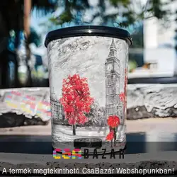 Pedálos szemetes kuka 11 L - London mintás
