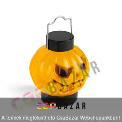 Halloween-i felakasztható RGB LED-es tök lámpa - narancs / fekete - elemes