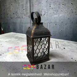 LED-es antikolt mécses, kerti lámpás - bronz