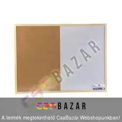 Kombinált parafatábla + fehér tábla 80x60 cm