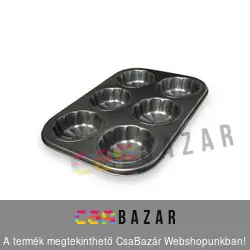 6 db-os bevonatos bordás muffinsütő