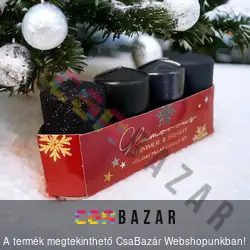 Glamours adventi gyertya 4 db-os fekete, metál, glitter, matt - vegyes csomag