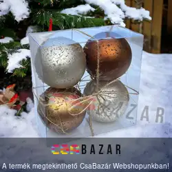 Karácsonyi dísz gömb 4 db-os 8 cm - több féle