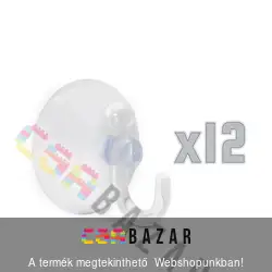 Tapadókorongos akasztó 12 db-os szett 4 cm műanyag