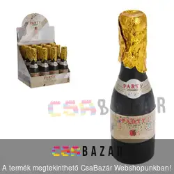 Party konfetti kilővő mini pezsgős üveg forma - 20 cm