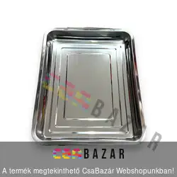 Inox tálca 44 x 34 x 4 cm - magasfalú