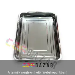 Inox tálca 44cm x 34cm x 4cm - magasfalú