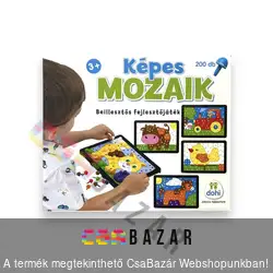 Képes mozaik - beillesztős, kirakós fejlesztőjáték - 200 db tüskével