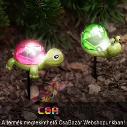 LED-es szolár lámpa hidegfehér 10 x 6 x 15 cm - flamingó, teknős, csiga