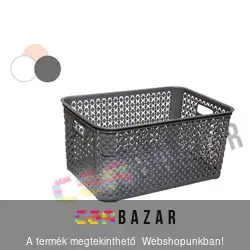 Fonott mintás műanyag kosár 10L 23x33x15 cm