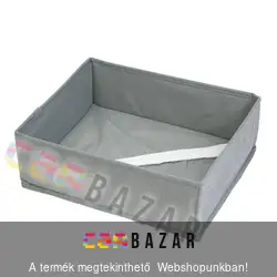 Összecsukható fehérnemű tároló rendező - 30x26x10 cm - szövet tárolódoboz - szürke