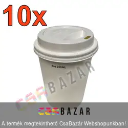 Papírpohár műanyag tetővel 2,5 dl színes - 10 db