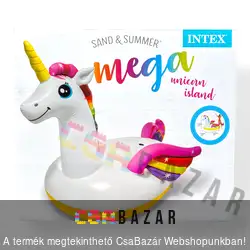 Felfújható Unikornis gumimatrac kapaszkodóval 251x145x163 cm INTEX 57291