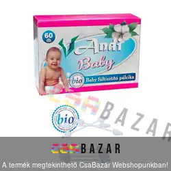 Andi Baby fültisztító pálcika gyerek 60 db-os