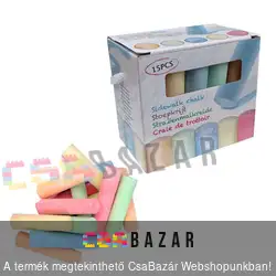 Színes aszfaltkréta 15 db papírdobozos