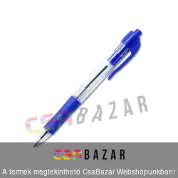 Golyóstoll kék 0,7 mm nyomógombos, gumírozott, átlátszó test - Bluering R2