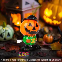 Halloween-i ugráló tök felhúzható, sétáló figura - 7 x 5 x 4 cm