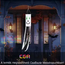 Halloween-i szélzsák dekoráció szellem - fehér - 122 cm