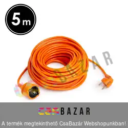 Hálózati lengő hosszabbító 5 m narancssárga - 3 x 1,5 mm²