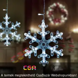 Karácsonyi LED-es fényfüggöny hópehely 3 x 0,75 m - 224 db hidegfehér LED - 230 V - IP44