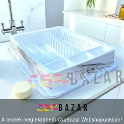 Edényszárító tálcával - fehér márvány