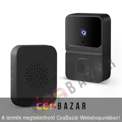 Smart videó kaputelefon szett - Wi-Fi-s, akkumulátoros - HD - fekete