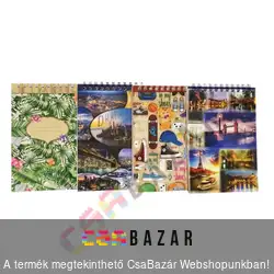 Spirál notesz vonalas 60 lapos A6 - színes borítós