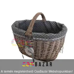 Vesszőkosár bevásárlókosár textil béléssel
