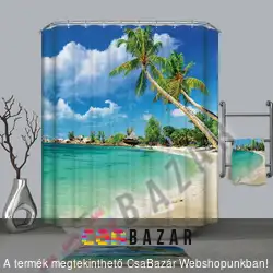 Textil zuhanyfüggöny 180 x 200 cm - pálmafa minta