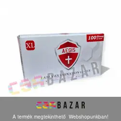 Gumikesztyű latex púderes XL 100 db/doboz - Aegis