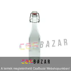 Pálinkás üveg 0,25 L négyszögletű, csatos