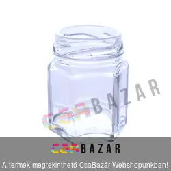 Befőttes üveg 196 ml - hatszögletes 6 x 8 cm