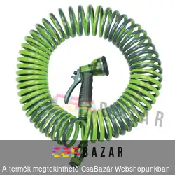 Spirál locsolótömlő 15 fm - 7 állású szórófejjel