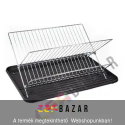 Króm edényszárító műanyag tálcával - szétnyitható