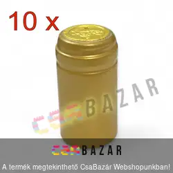 Zsugor kapszula pálinkás, boros üvegre - arany - 10 db / csomag