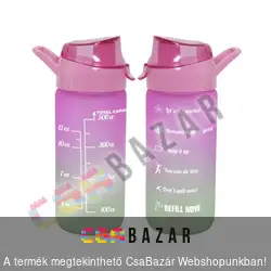 Sport, motivációs kulacs üveg 500 ml - opálos, színátmenetes