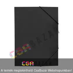 Gumis mappa A4, sarokgumizással - karton - fekete